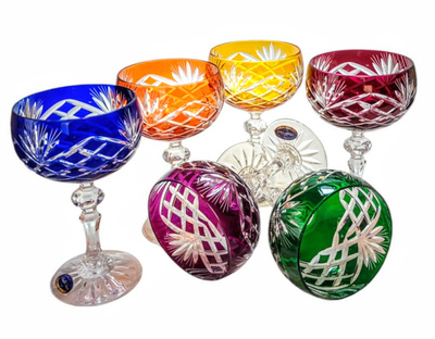 Copas de champán de cristal de colores 150 ml Piña