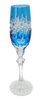 Cobalt crystal champagne glasses, 2 pcs