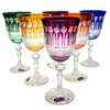 Kolorowe kryształowe kieliszki do wina 220 ml Francuski