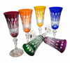 Coloured crystal champagne glasses 150 ml French