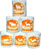 Vasos de cristal para whisky con motivo de caza grabado 280 ml