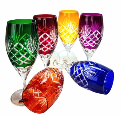 Coloured crystal beer glasses 500 ml Pineapple