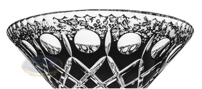 Cuenco con patas de cristal negro grabado