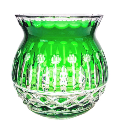 Emerald crystal vase 16 cm French