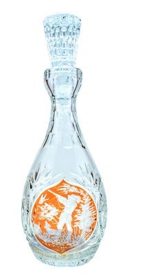 Juego de vino grabado en ámbar