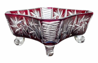 Ruby crystal fruit bowl 16 cm Grinder Olive