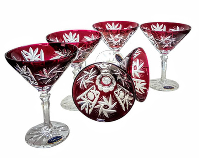 Copas de martini de cristal rubí 110ml Almazara