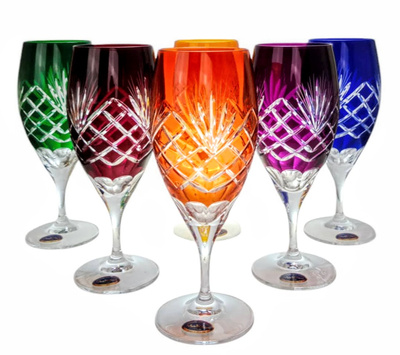 Coloured crystal beer glasses 500 ml Pineapple