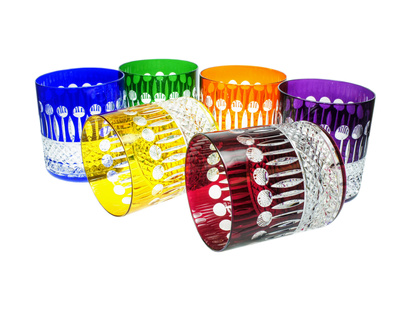 Vasos de cristal de colores para whisky 350 ml