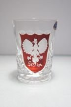 Vaso de vodka de cristal con águila polaca grabada 80ml