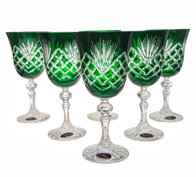 Emerald crystal wine glasses 220 ml Pineapple