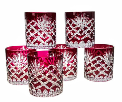 Ruby crystal whisky glasses 280ml Pineapple