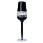 Black crystal champagne glasses, 2 pcs