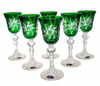 Copas de licor de cristal esmeralda 60ml Almazara 6 piezas