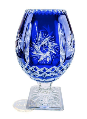 Crystal cobalt vase for small flowers Olive Grinder