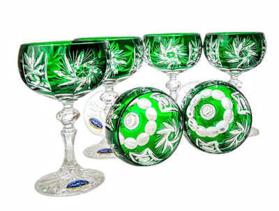 Copas de champán de cristal esmeralda 150 ml Almazara