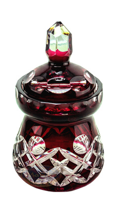 Bombonera de cristal esmeralda 10 cm Piña