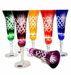 Coloured crystal champagne glasses 170 ml Pineapple