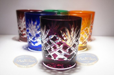 Colour crystal glasses for whisky 280ml