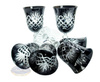 Black crystal wine glasses 220 ml Pineapple