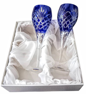 Copas de cristal cobalto 2 piezas
