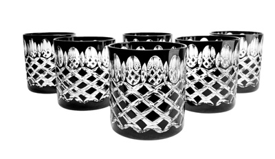 Vasos de whisky de cristal negro 280ml Crate Olive