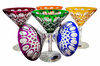 Coloured crystal martini glasses 110ml