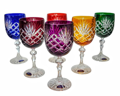 Kolorowe kryształowe kieliszki do wina 240ml Ananas