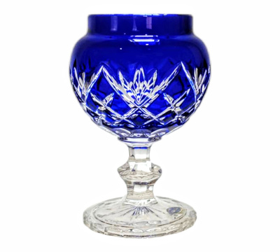 Cobalt crystal candle holder 20 cm Pineapple