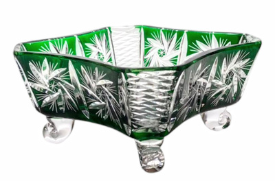 Emerald crystal fruit bowl 16 cm Grinder Olive