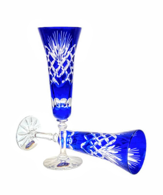 Copas de champán de cristal cobalto 170 ml Pineapple