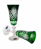 Szmaragdowe  kryształowe kieliszki do szampana 150 ml Ananas