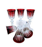 Rubinowe kryształowe kieliszki do Likieru 60 ml Linia