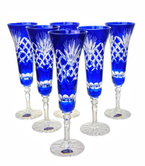 Copas de champán de cristal cobalto 170 ml Pineapple