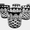 Black crystal whisky glasses 280ml Crate Olive