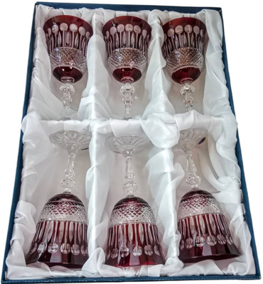 Copas de vino de cristal rubí 220ml Francés