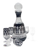 Juego de cristal negro con decantador French 6+1