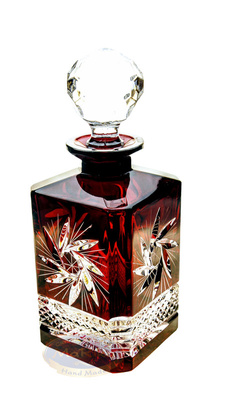 Ruby crystal whiskey decanter Grinder Olive