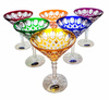 Coloured crystal martini glasses 110ml