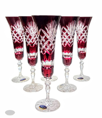 Copas de champán de cristal rubí 170 ml Piña