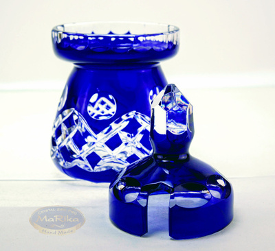 Caja de chocolate de cristal cobalto 10 cm Piña