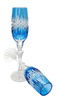Copas de champán de cristal cobalto 2 unidades