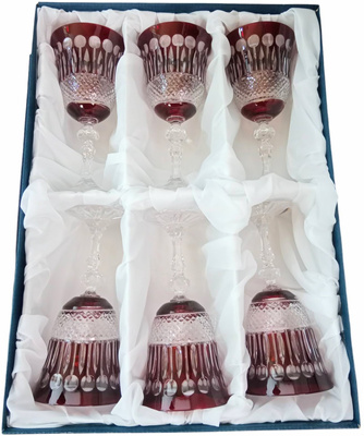 Copas de vino de cristal rubí 220ml Francés