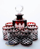 Ruby set of decanter and whisky glasses Crate Olive
