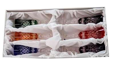 Coloured crystal champagne glasses 150ml Pineapple