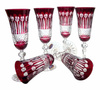 Ruby crystal champagne glasses 150 ml French