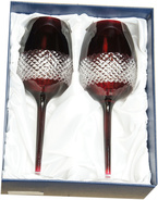 Ruby crystal wine glasses, 2 pcs