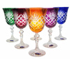 Coloured crystal wine glasses 220 ml Pineapple