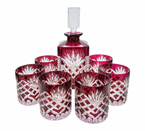 Set di bicchieri e decanter per whisky Frantoio Cobalto