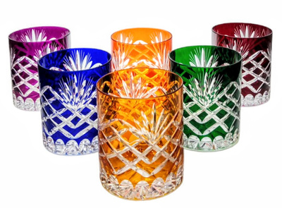 Vasos de cristal de colores para whisky 280ml